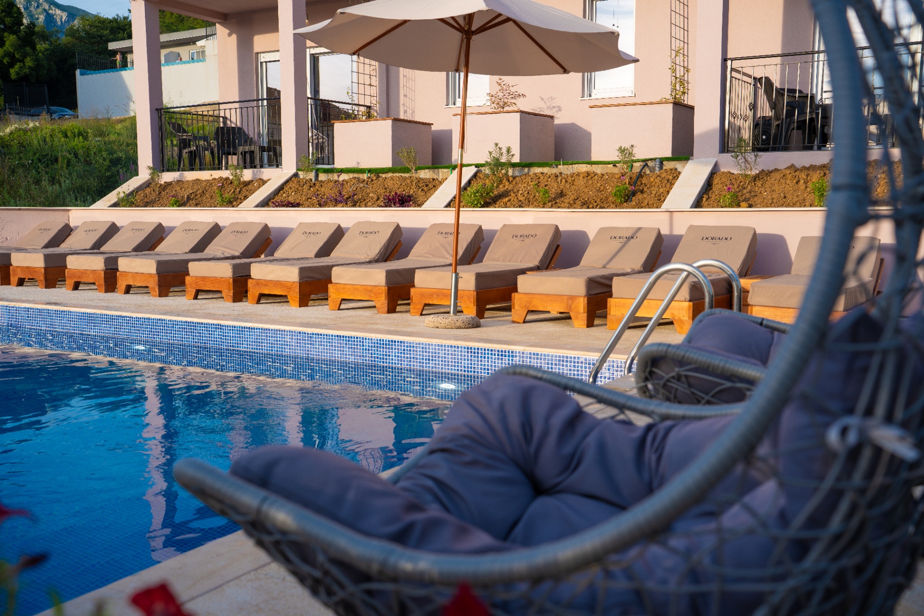 Poolside loungers at Dorado